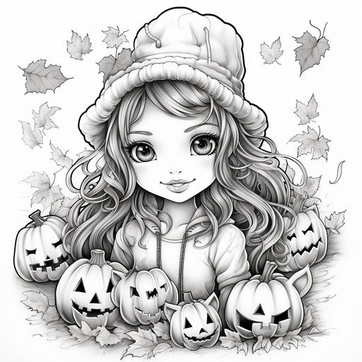 Cute Pumpkins - Halloween Coloring Page for Kids