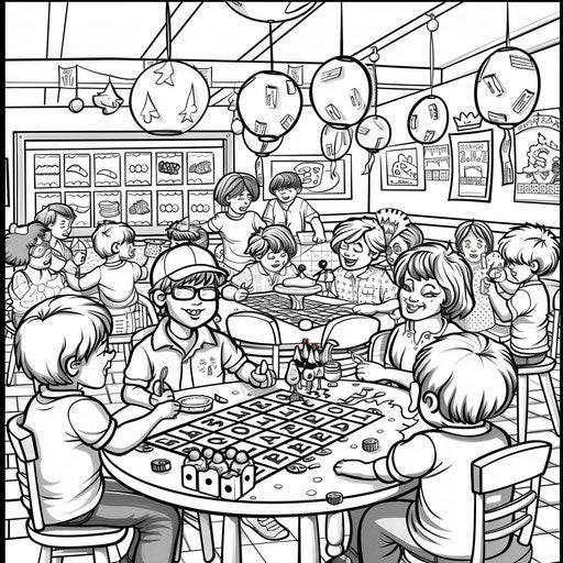Children playing bingo at a birthday party