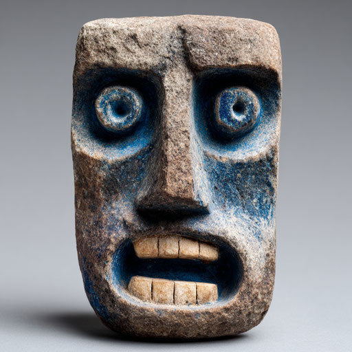 Exaggerated facial expression of a friendly character