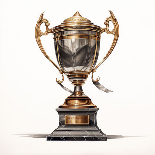 Trophy in Oil painting style on white background