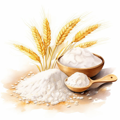 Flour illustration in the style of Oil painting, on a white background
