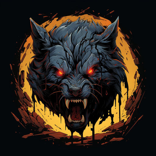 Expressive clawed paw print, cut, tattoo-inspired