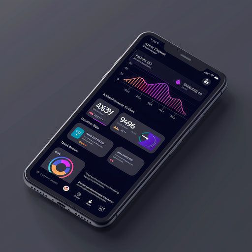 Modern banking interface on smartphone, detailed and user-friendly