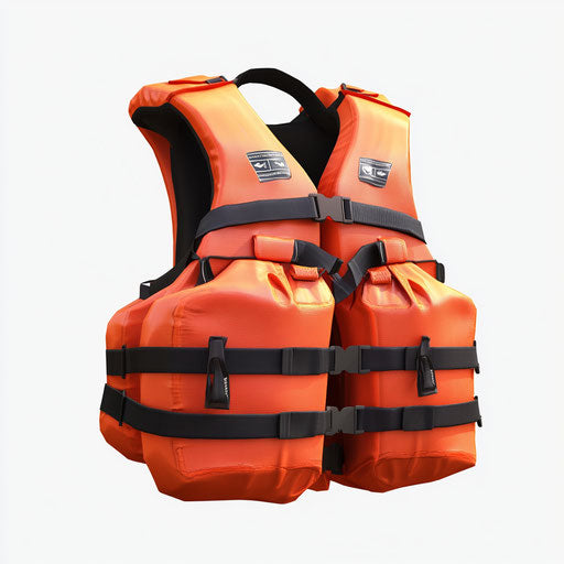 3D Life Jacket on white background, realistic style