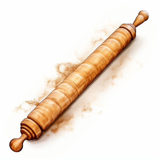 Rolling pin in the style of Chiaroscuro Art, on white background