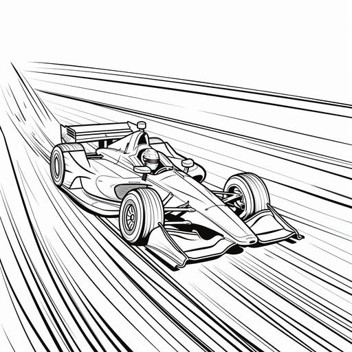 Speeding race car on track