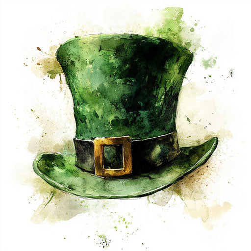 St. Patrick's Day hat watercolor on white background