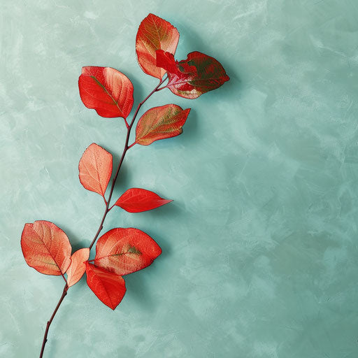 Realistic September clipart on a flat, serene aqua background, accentuating a naturalistic design and smooth texture