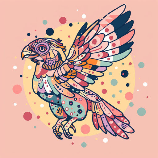 Whimsical sketch of a Mexican eagle tattoo