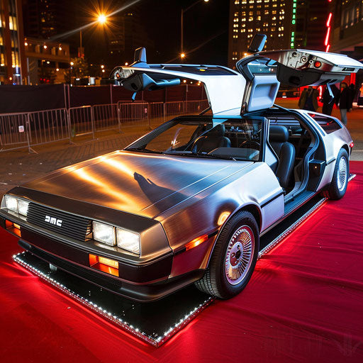 Luxurious limousine: DeLorean DMC-12 arriving at red carpet