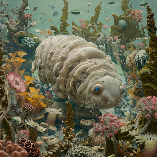 Tardigrade in a fantastical microscopic landscape