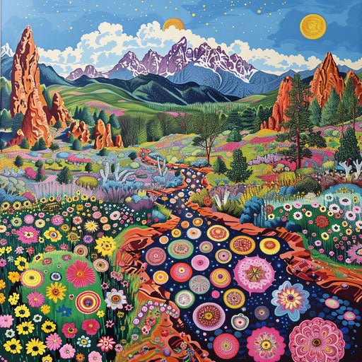 Colorful Rocky Mountains Pikes Peak and Garden of the Gods