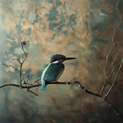 Kingfisher perched gracefully on a delicate branch