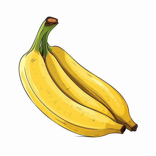 Minimalist banana drawing, on white background