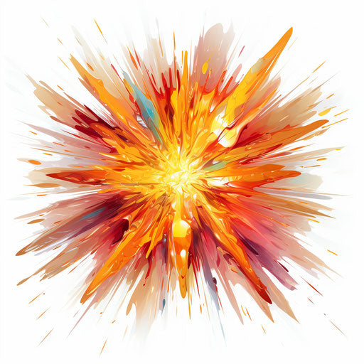 Starburst clipart in the style of Oil painting, on a white background