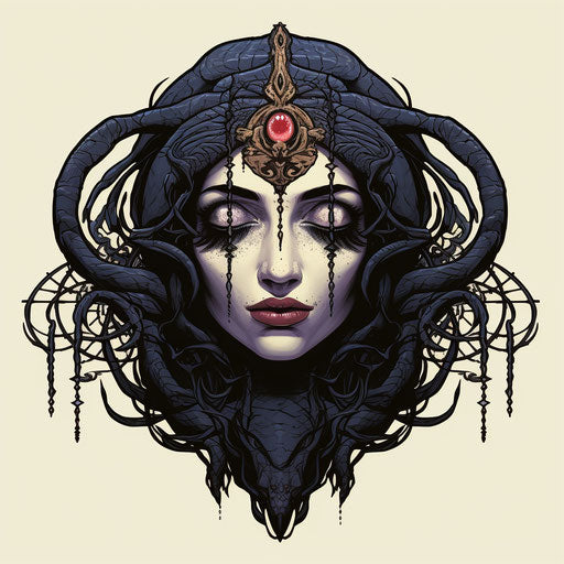 Offering symbol with snakes and spiders sticker