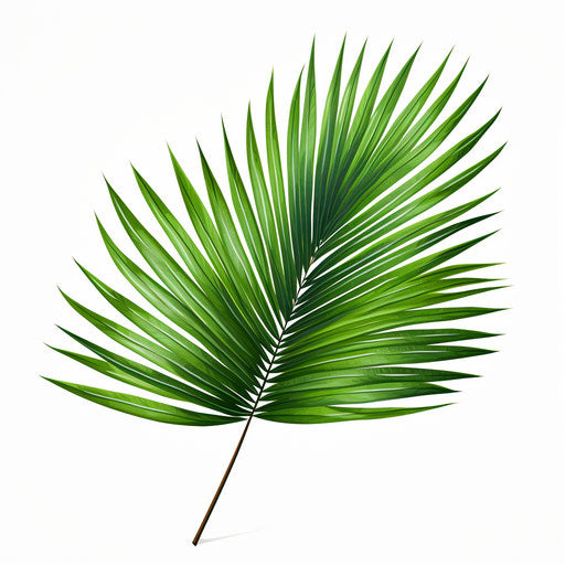 Oil painting style palm leaf clipart on white background