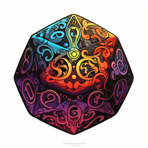D20 clipart in the style of Chiaroscuro Art, on white background