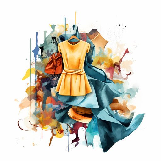 Clothes clipart in the style of impressionist art