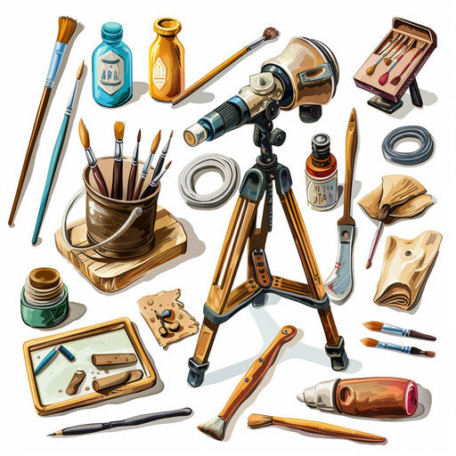 Hobbies clipart in a photo realistic style on a white flat background
