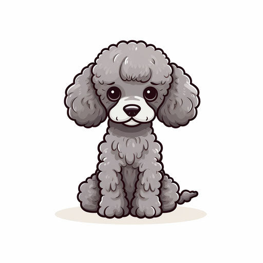 Minimalist poodle clipart on white background