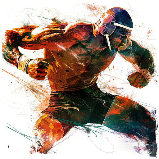 Wrestling clipart in a photo-realistic style on flat white background