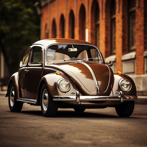 Brown classic VW Beetle car