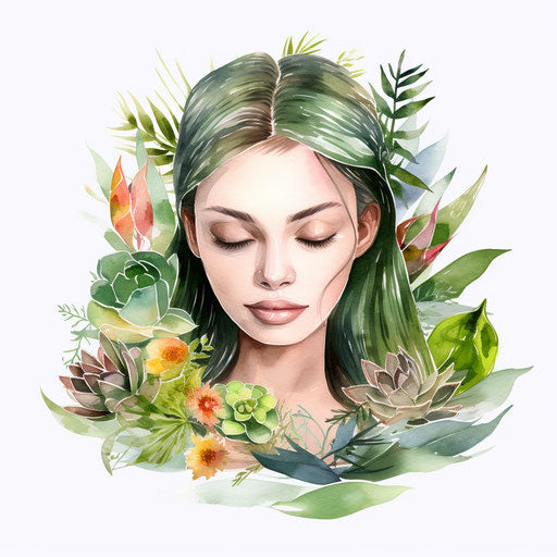 Wellness clipart in the style of Oil painting, on a white background