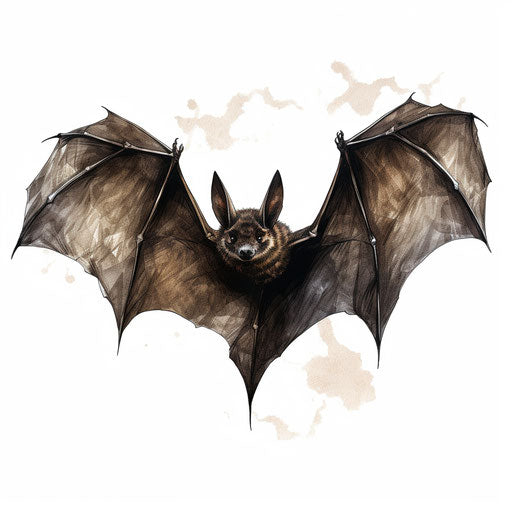 Bat clip art in the style of Oil painting