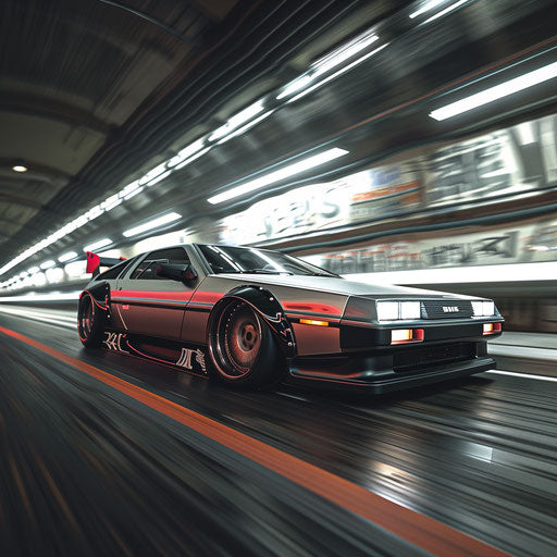 Underground race with tuned 1981 DeLorean DMC-12