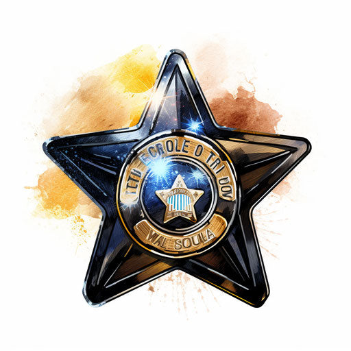 Police badge in Impressionistic Art style
