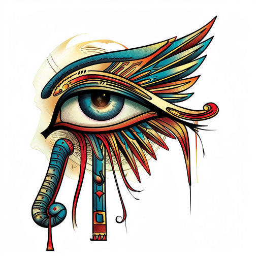 Neo-traditional Eye of Horus tattoo illustration