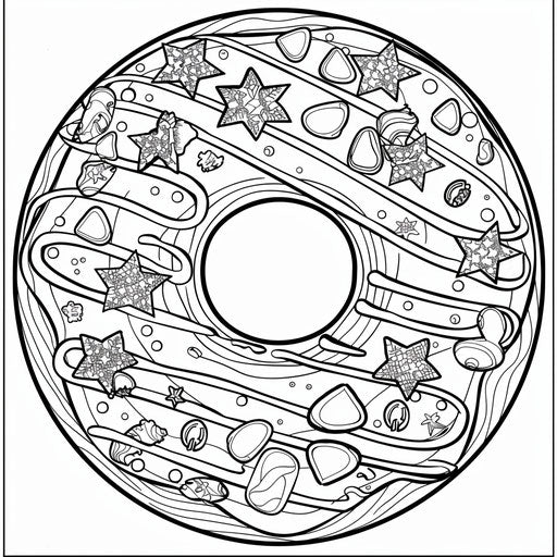 Delicious festive donut with stars and stripes