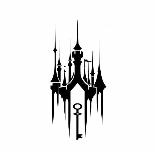 Castle gate with a key