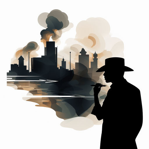 Artistic clip in the style of Chiaroscuro Art, on white background