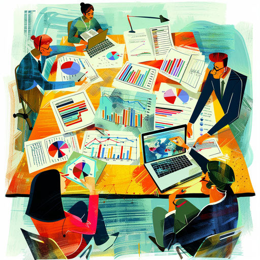 Team working on financial forecasts