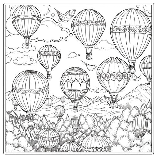 Colorful balloons flying in the sky