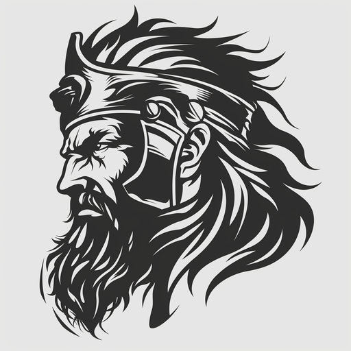 Minimalist tattoo sketch of Hercules with a lion's head helmet
