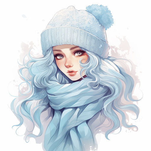 Cold clipart in the style of Pastel Colors Art, on a white background