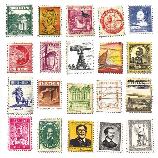 Realistic Stamp Collection clipart, high resolution