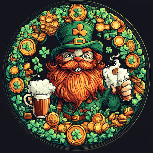 The Leprechaun Cat with red beard and green top hat