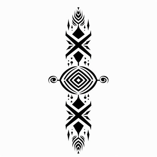 Simple tattoo sketch of a Kalinga pattern in a flat clipart style using black ink