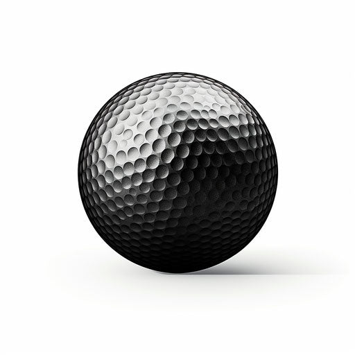 Golf ball clip art in the style of Chiaroscuro Art, on a white background