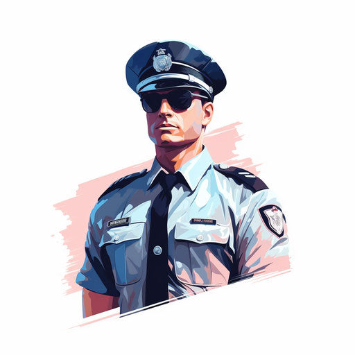 Police officer illustration in the Pastel Colors Art style