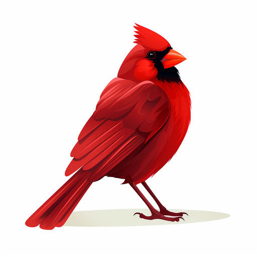 Minimalist style cardinal illustration, on white background