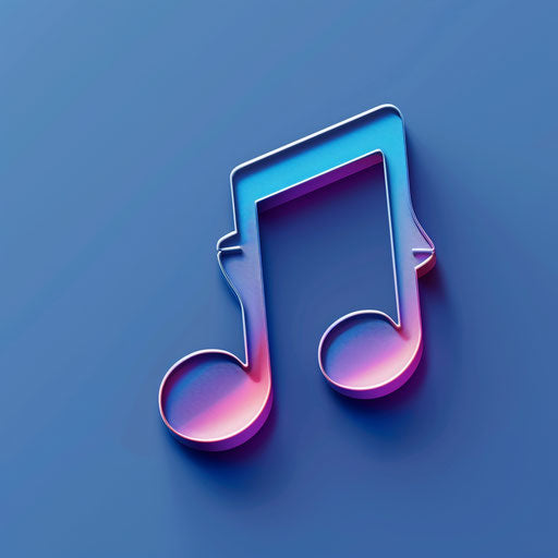 Sleek music logo with clean lines and a blue gradient background