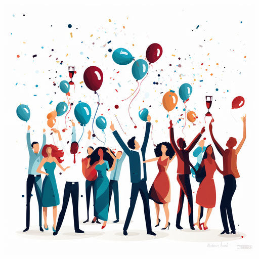 Minimalist party illustration on white background