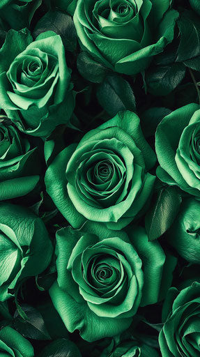 Vibrant green roses close-up for mobile wallpaper