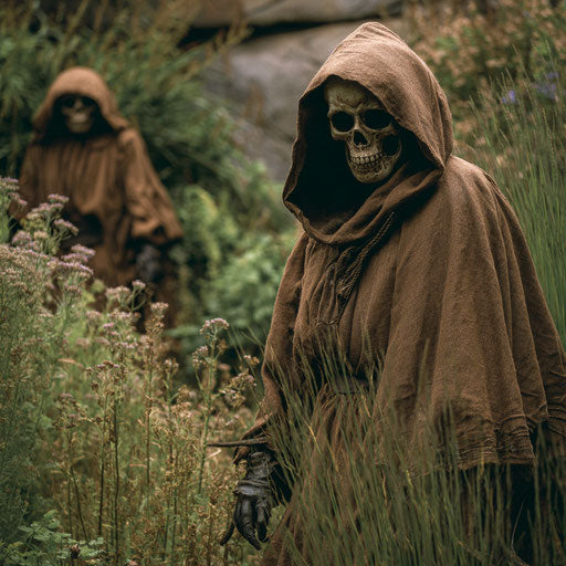 A dark figure lurking in the garden