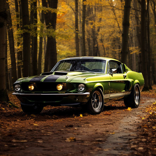 Bright green classic car